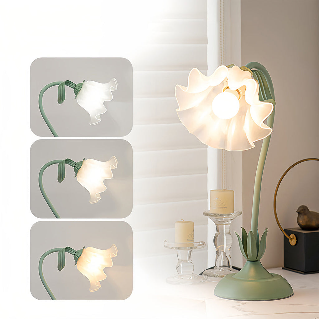 VERDANT AMARYLLIS TWISTED GLASS TABLE LAMP