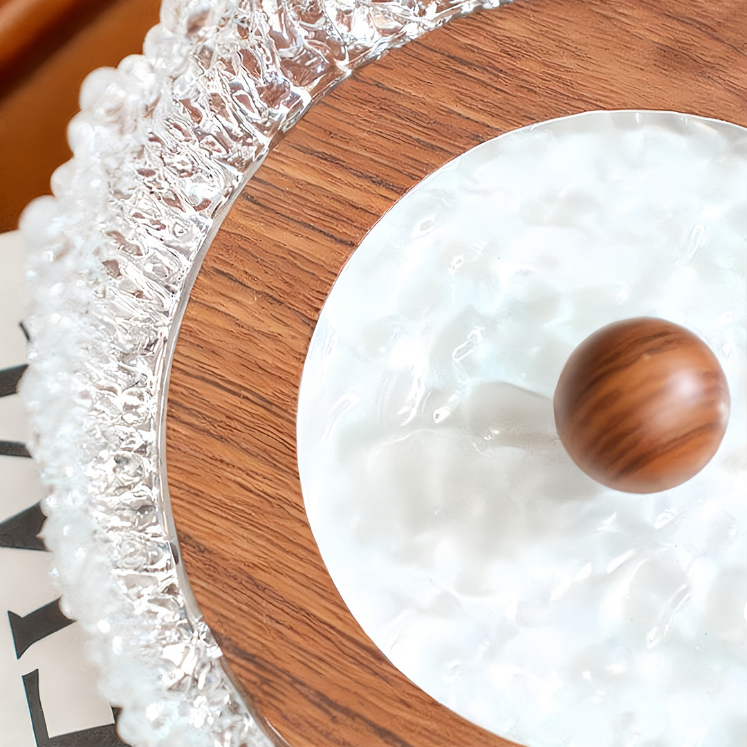 CHARLESTON WALNUT ACRYLIC LUMINAIRE WITH VINTAGE FRENCH INFLUENCE