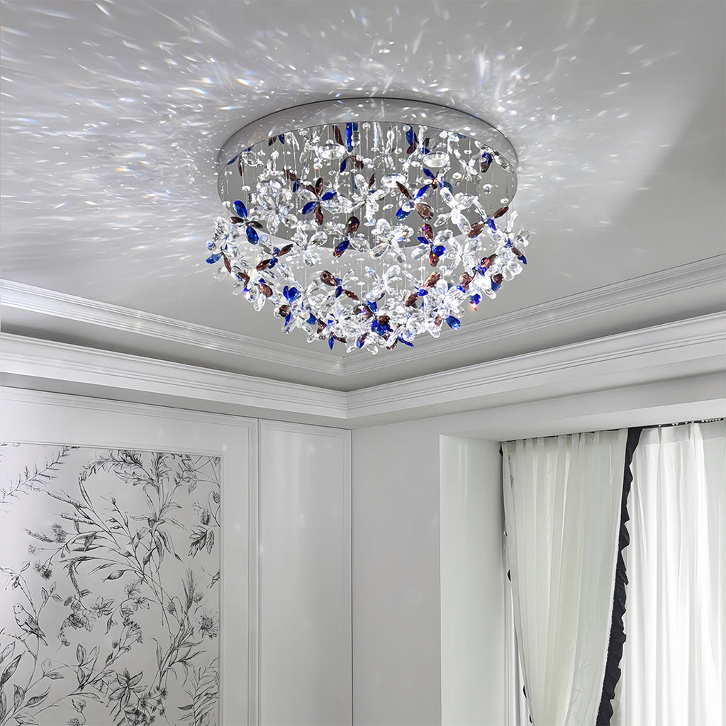 VIOLETTE CRYSTAL CEILING ORB, LUMINOUS ROMANTIC LIGHT FIXTURE