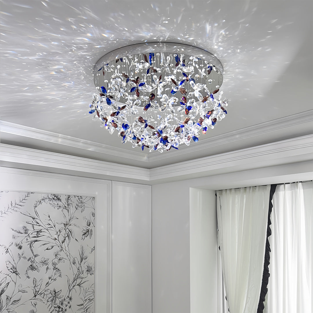 VIOLETTE CRYSTAL CEILING ORB, LUMINOUS ROMANTIC LIGHT FIXTURE
