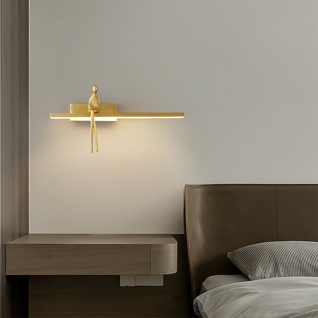 VINCENT GILDED FIGURE LED WALL LAMP