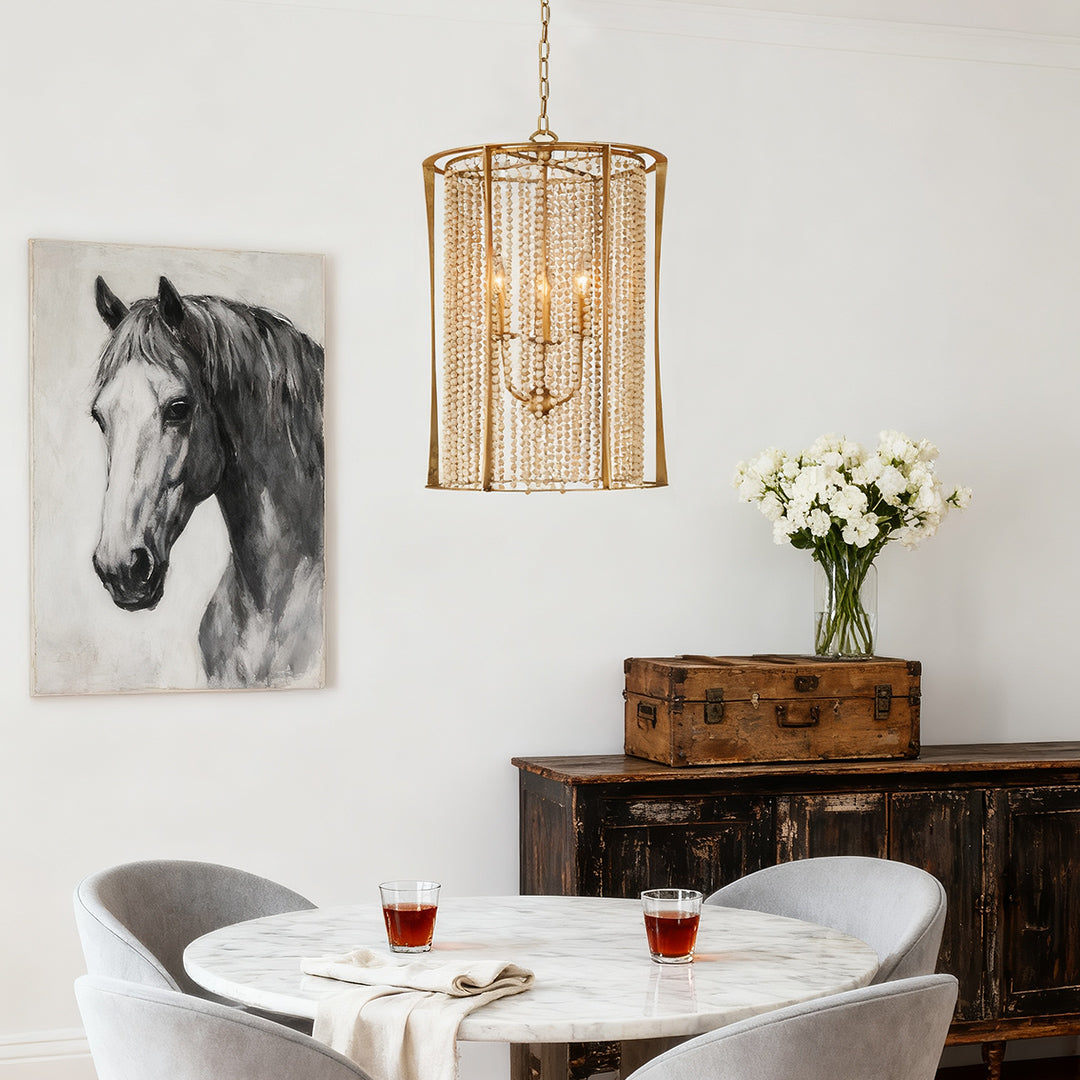 WINTHROP WOODEN BEAD CEILING LANTERN