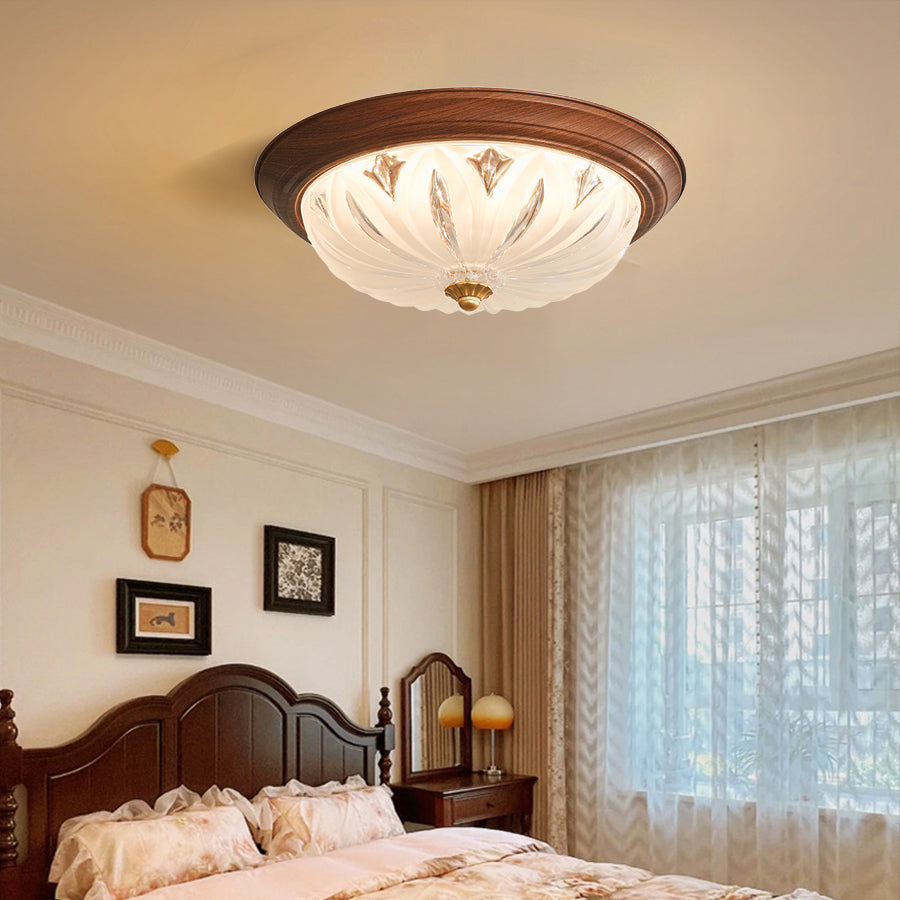 WINTHORPE WALNUT HUE FLUSH MOUNT LIGHTING