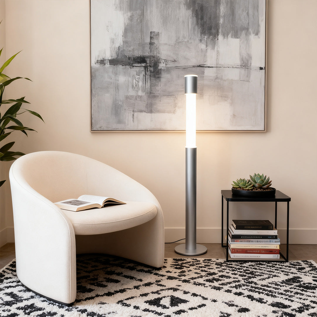 WINTHROP GRAY MINIMALIST FLOOR LAMP WITH INNOVATIVE DESIGN