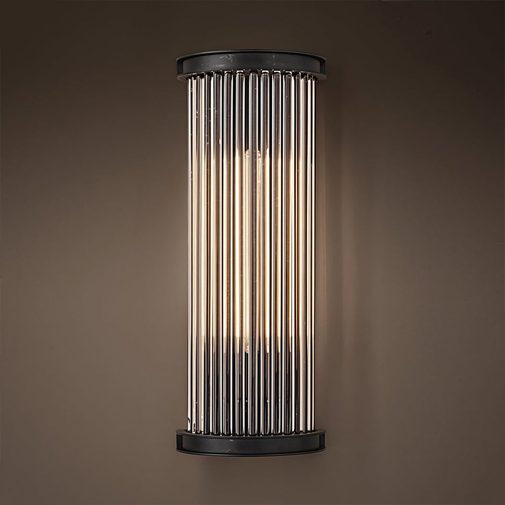 RAVENWOOD VINTAGE SEMI-CIRCULAR GLASS ROD WALL LANTERN