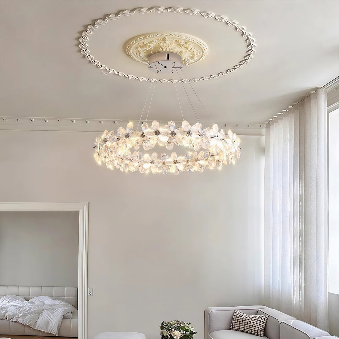 VIOLETTE FLORAL CRYSTAL CANDELABRA CHANDELIER