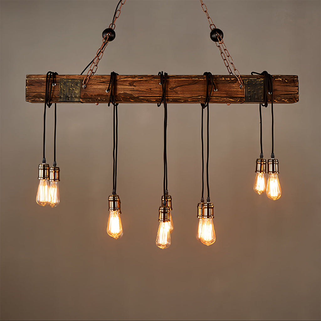 RAVENWOOD IRON AND TIMBER HANGING LANTERN