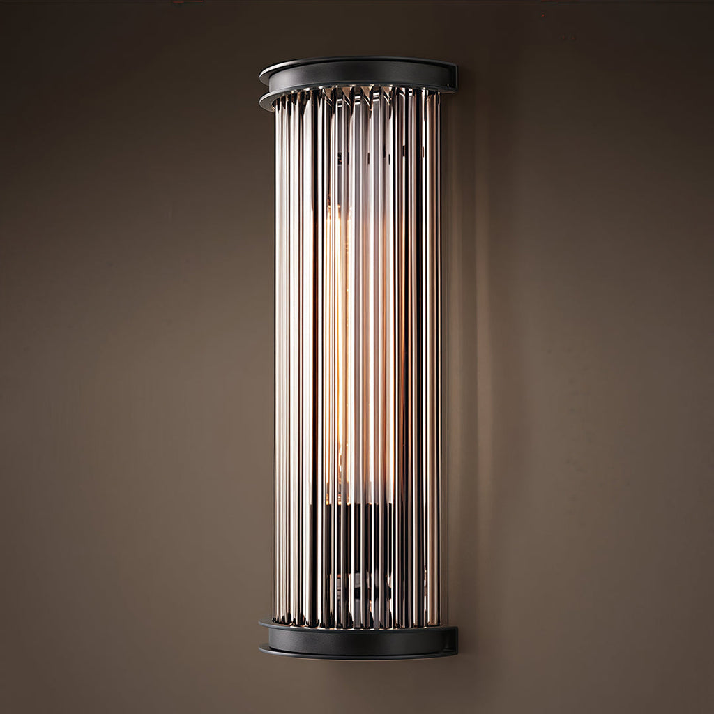 RAVENWOOD VINTAGE SEMI-CIRCULAR GLASS ROD WALL LANTERN