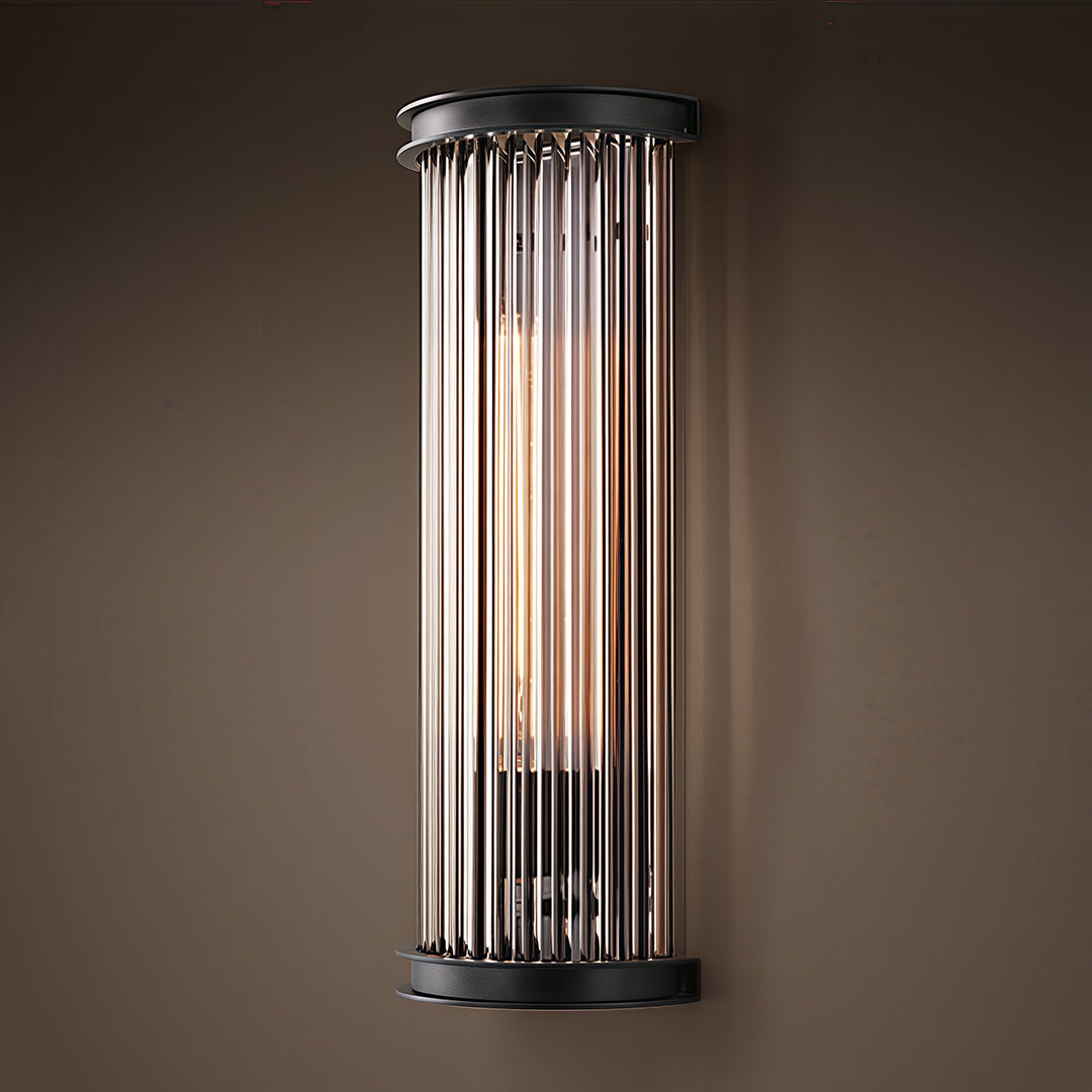 RAVENWOOD VINTAGE SEMI-CIRCULAR GLASS ROD WALL LANTERN