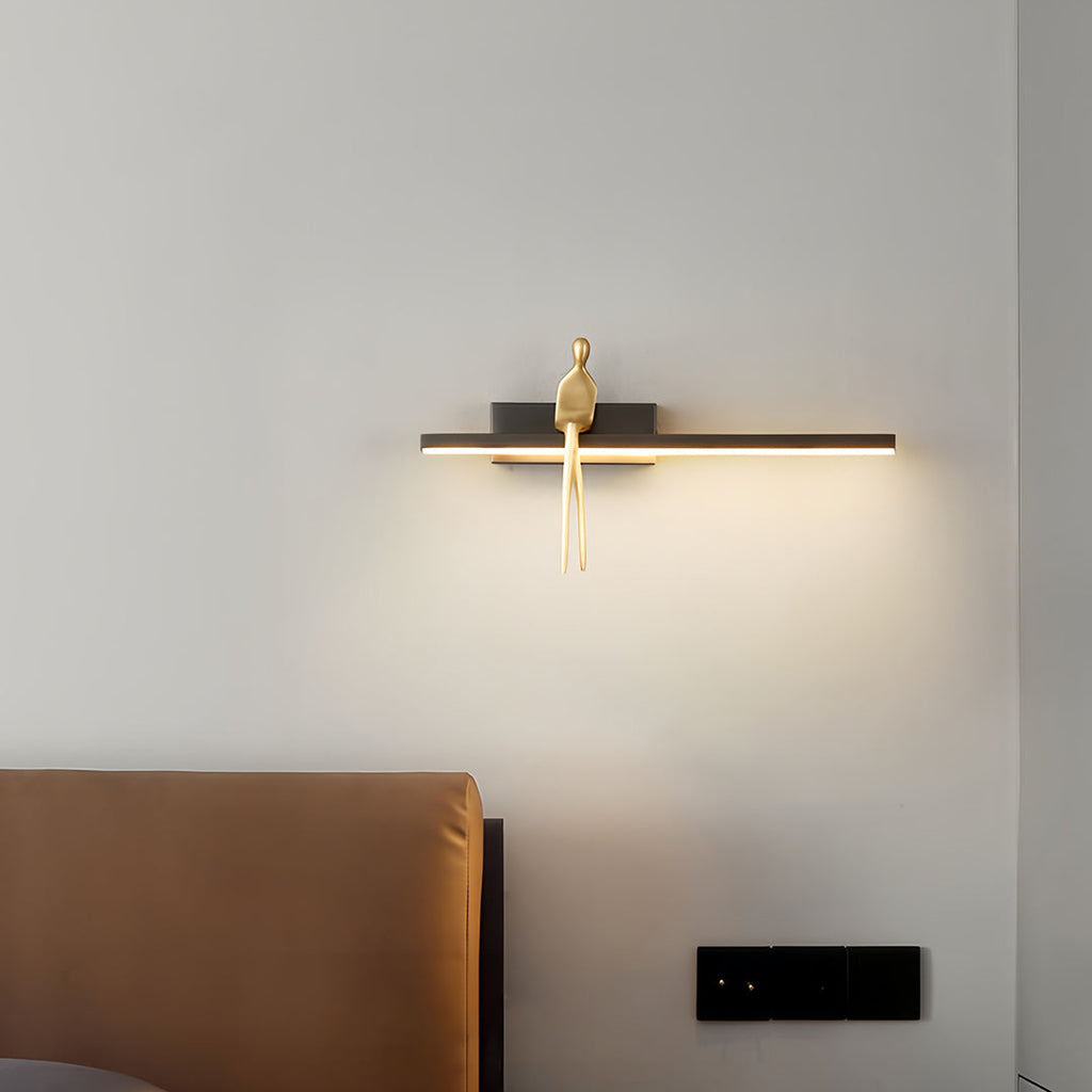 VINCENT GILDED FIGURE LED WALL LAMP