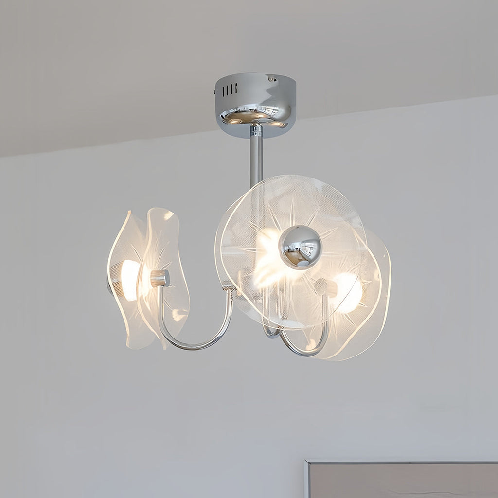 WINDSOR CRYSTAL MULTI-ARM CHANDELIER WITH SILVER TRIM