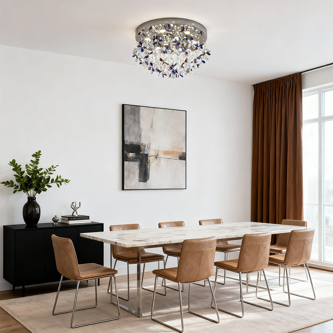 VIOLETTE CRYSTAL CEILING ORB, LUMINOUS ROMANTIC LIGHT FIXTURE