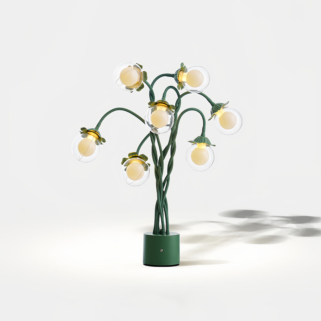 VERDANT BOUQUET GLOBE LAMP - Vintage Floral Illumination