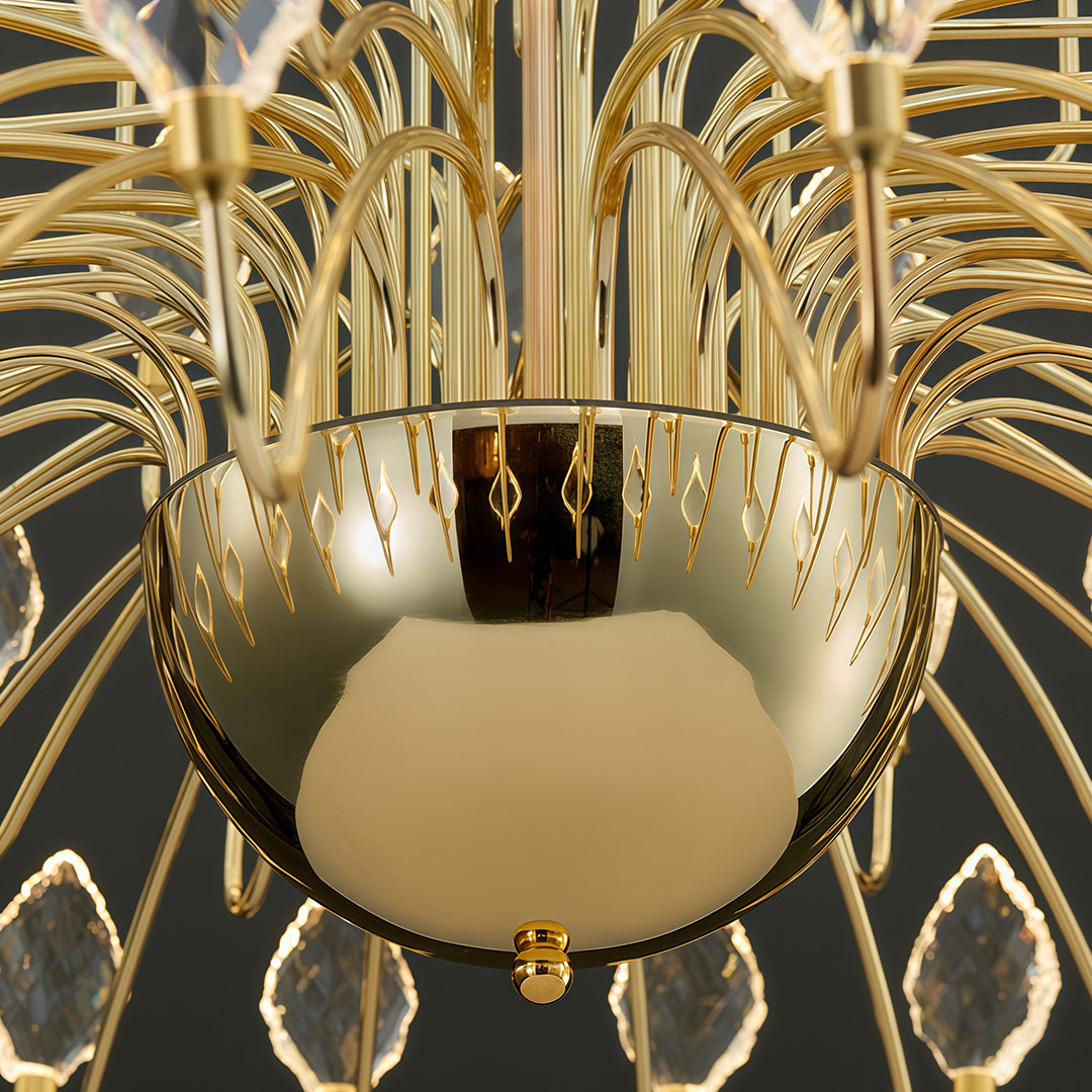 VANDERBILT GILDED CRYSTAL CROWN CEILING LUMINAIRE