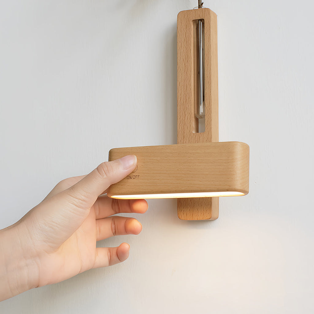 FENWICK WOODEN ILLUMINATED VASE LIGHT WITH MAGNETIC WIRELESS DESIGN
