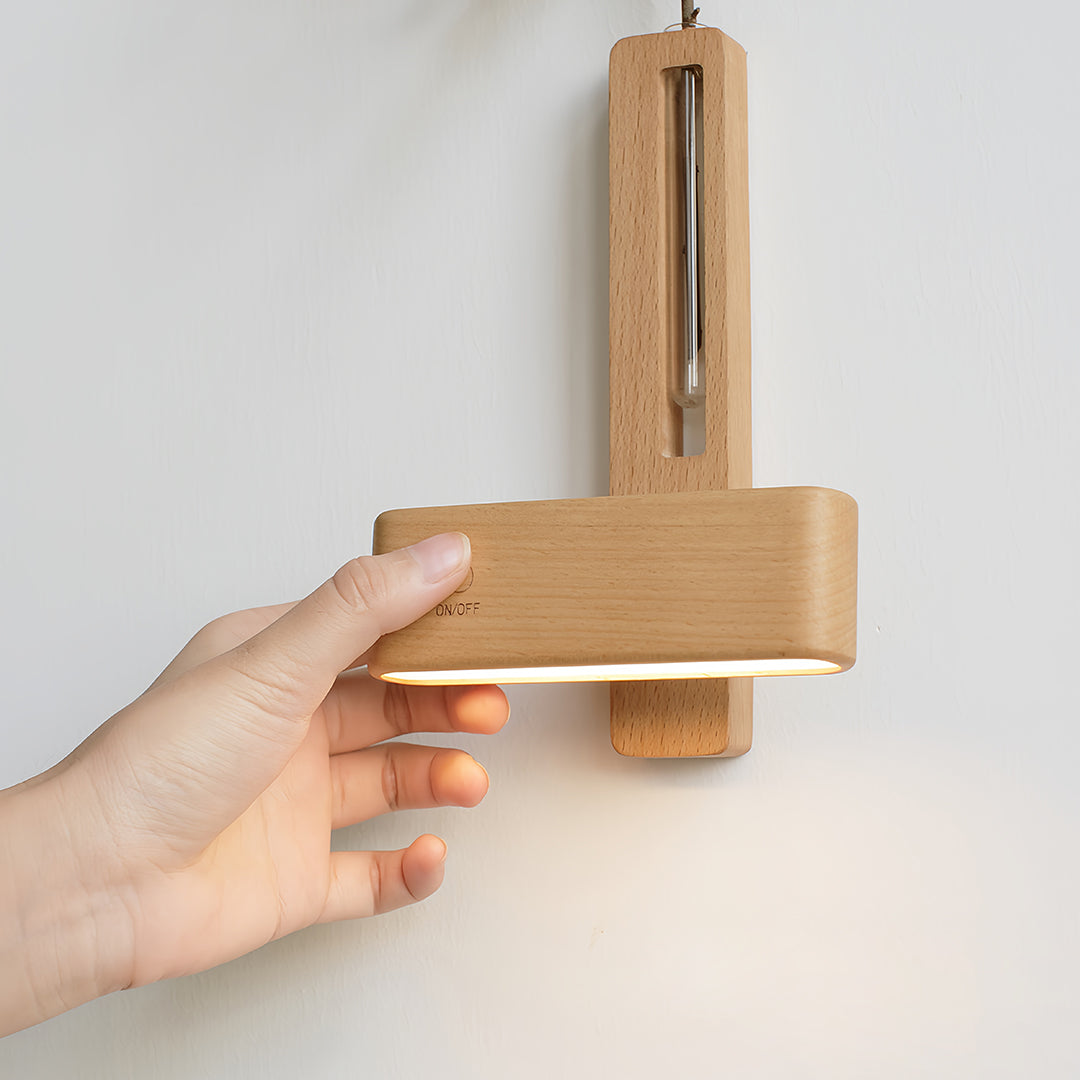 FENWICK WOODEN ILLUMINATED VASE LIGHT WITH MAGNETIC WIRELESS DESIGN