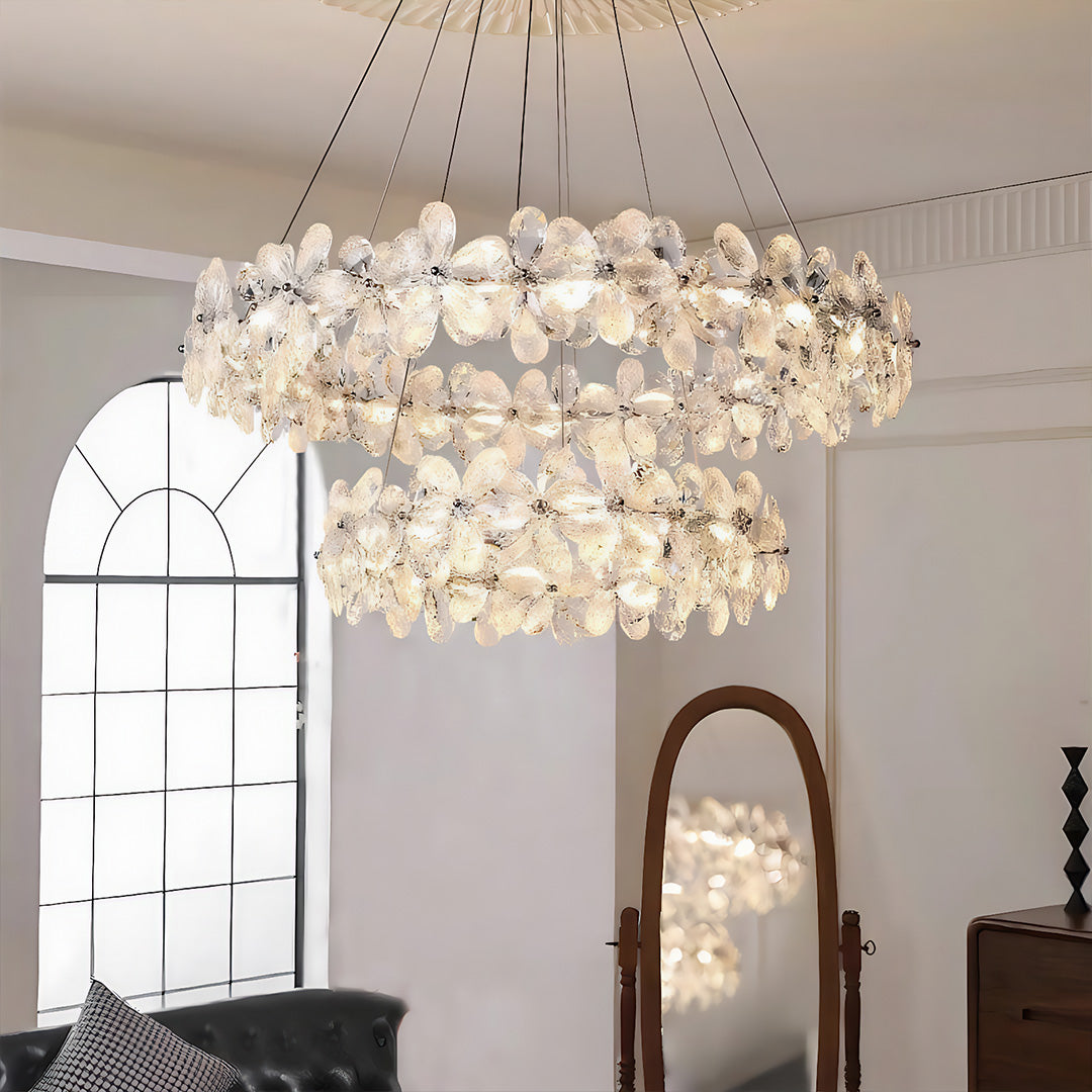 VIOLETTE FLORAL CRYSTAL CANDELABRA CHANDELIER