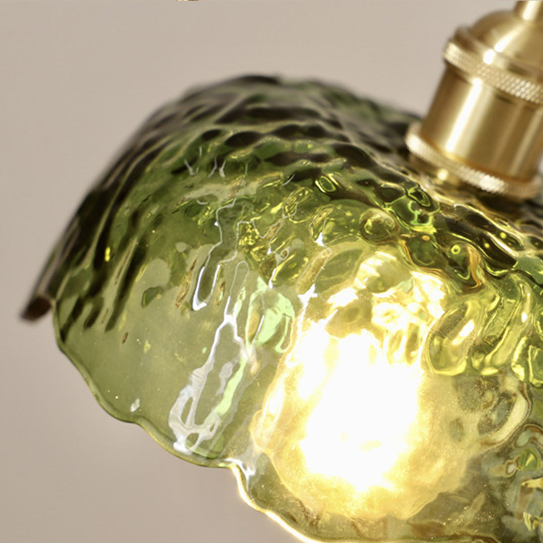 WINTERBOURNE HAMMERED GLASS AND BRASS HANGING LANTERN