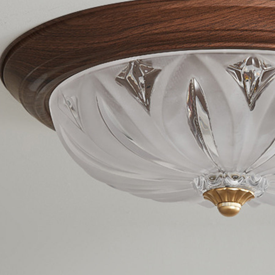 WINTHORPE WALNUT HUE FLUSH MOUNT LIGHTING