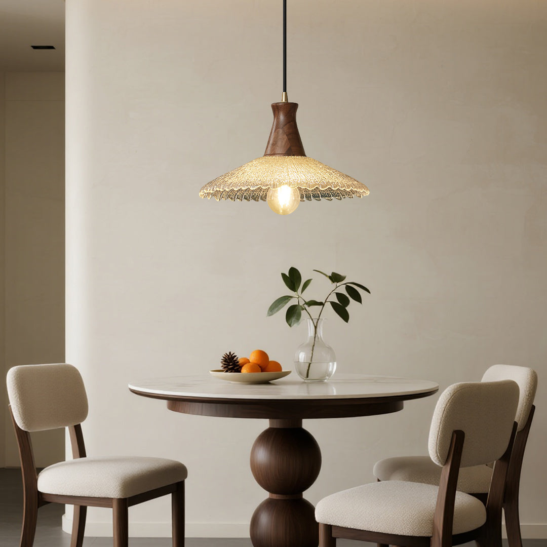 CHATHAM WOODEN WABI SABI GLASS HANGING LAMP