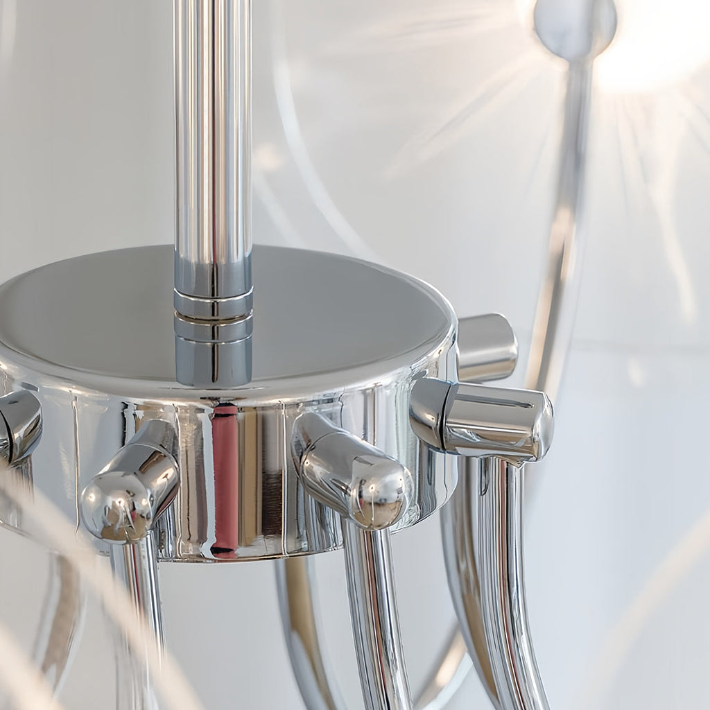 WINDSOR CRYSTAL MULTI-ARM CHANDELIER WITH SILVER TRIM