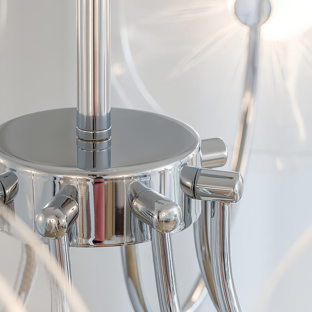WINDSOR CRYSTAL MULTI-ARM CHANDELIER WITH SILVER TRIM