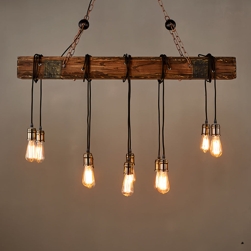 RAVENWOOD IRON AND TIMBER HANGING LANTERN