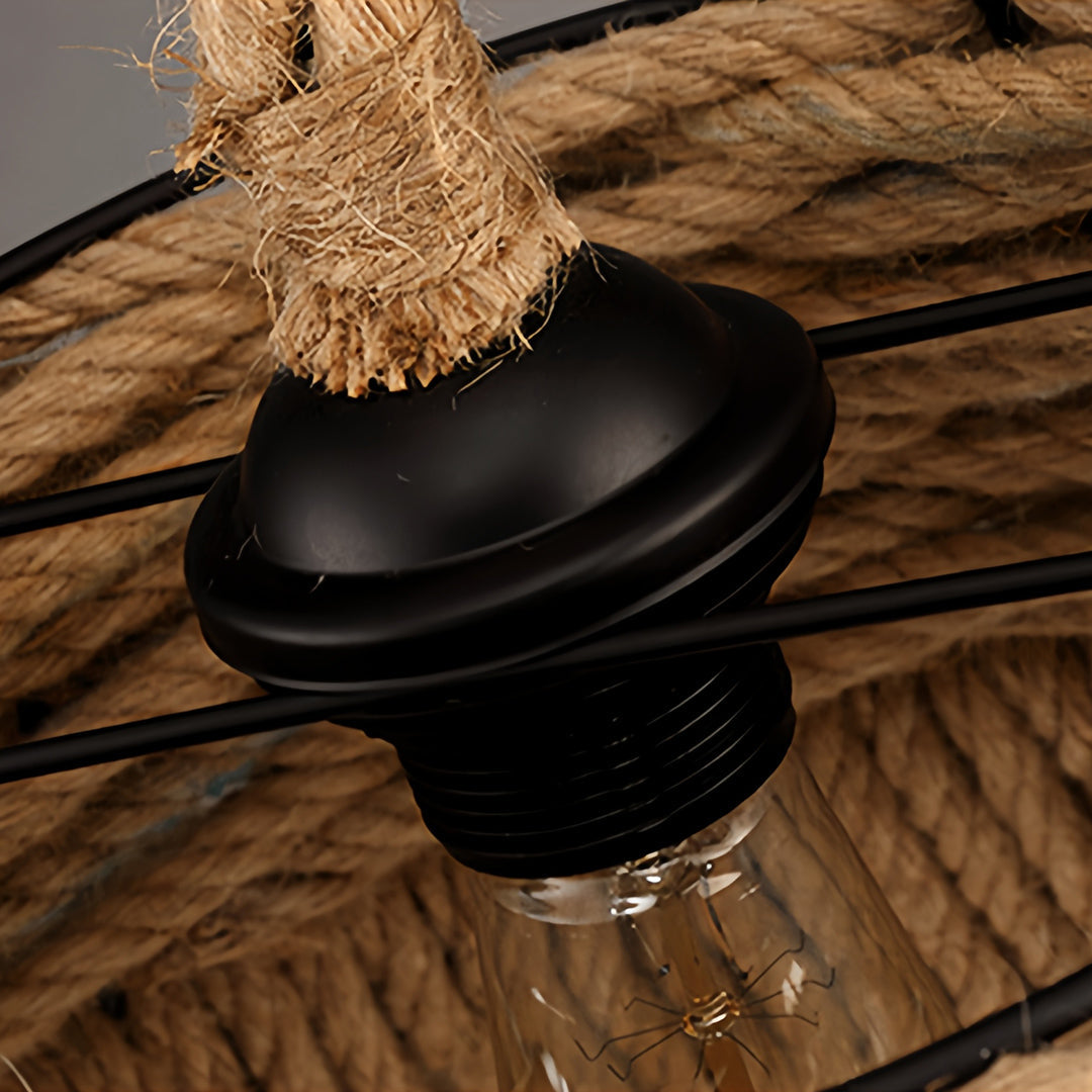 WINCHESTER ROPE-BOUND IRON PENDANT LAMP