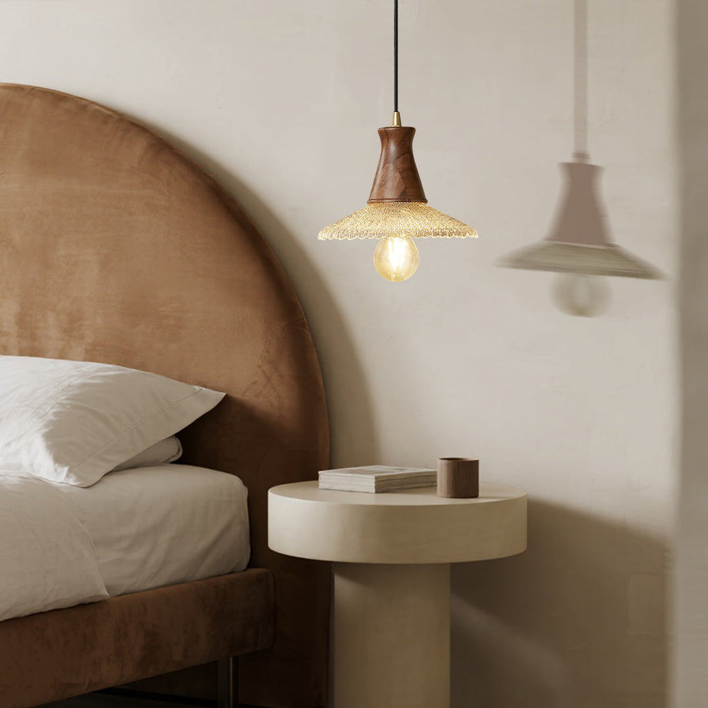 CHATHAM WOODEN WABI SABI GLASS HANGING LAMP