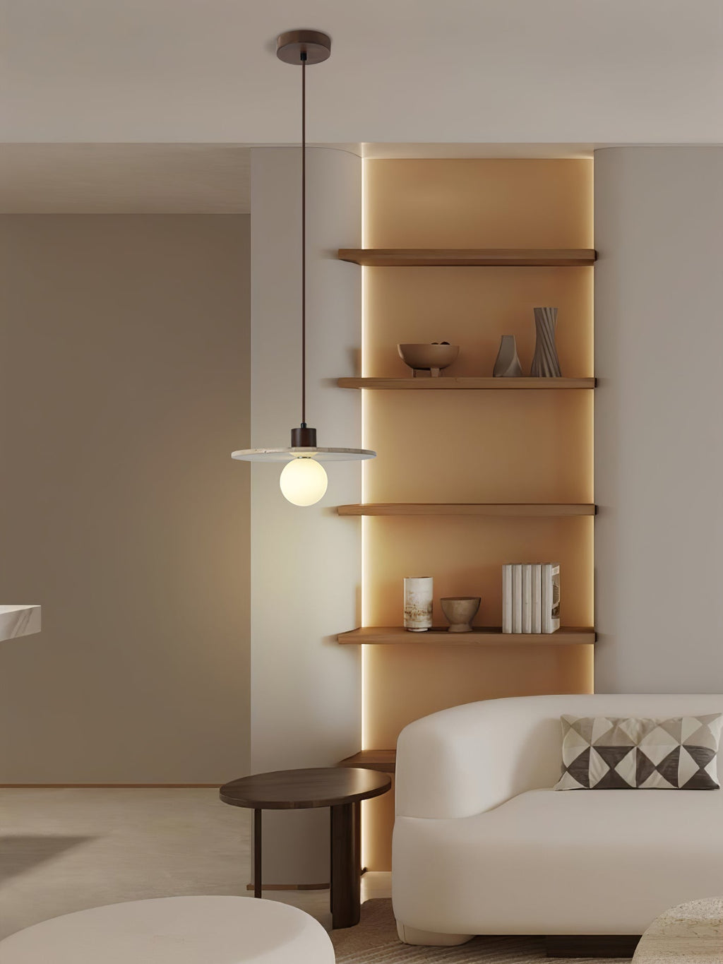 CARLETON TRAVERTINE HANGING ILLUMINATOR