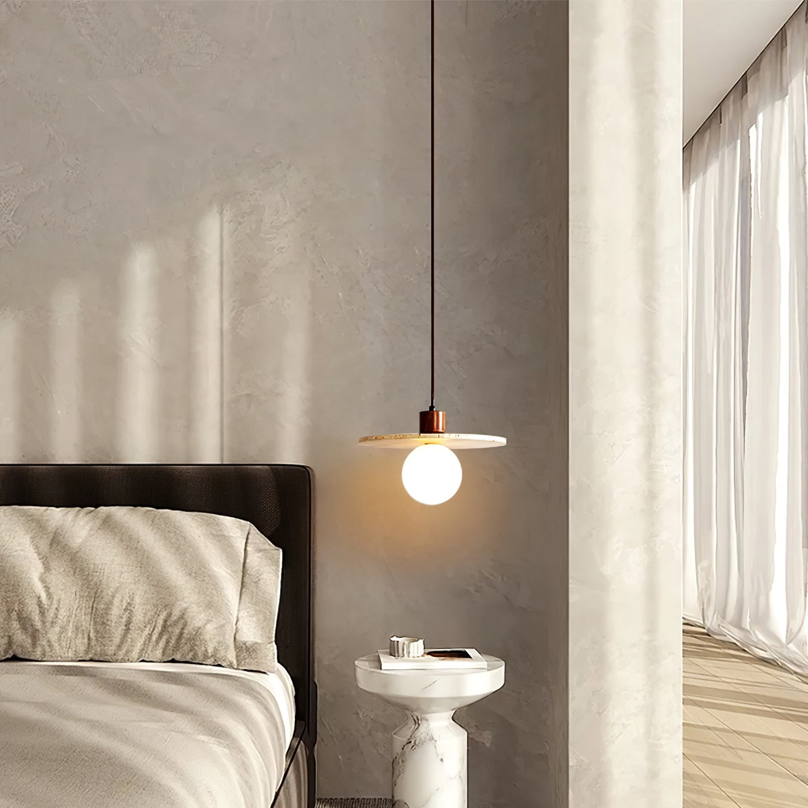 CARLETON TRAVERTINE HANGING ILLUMINATOR