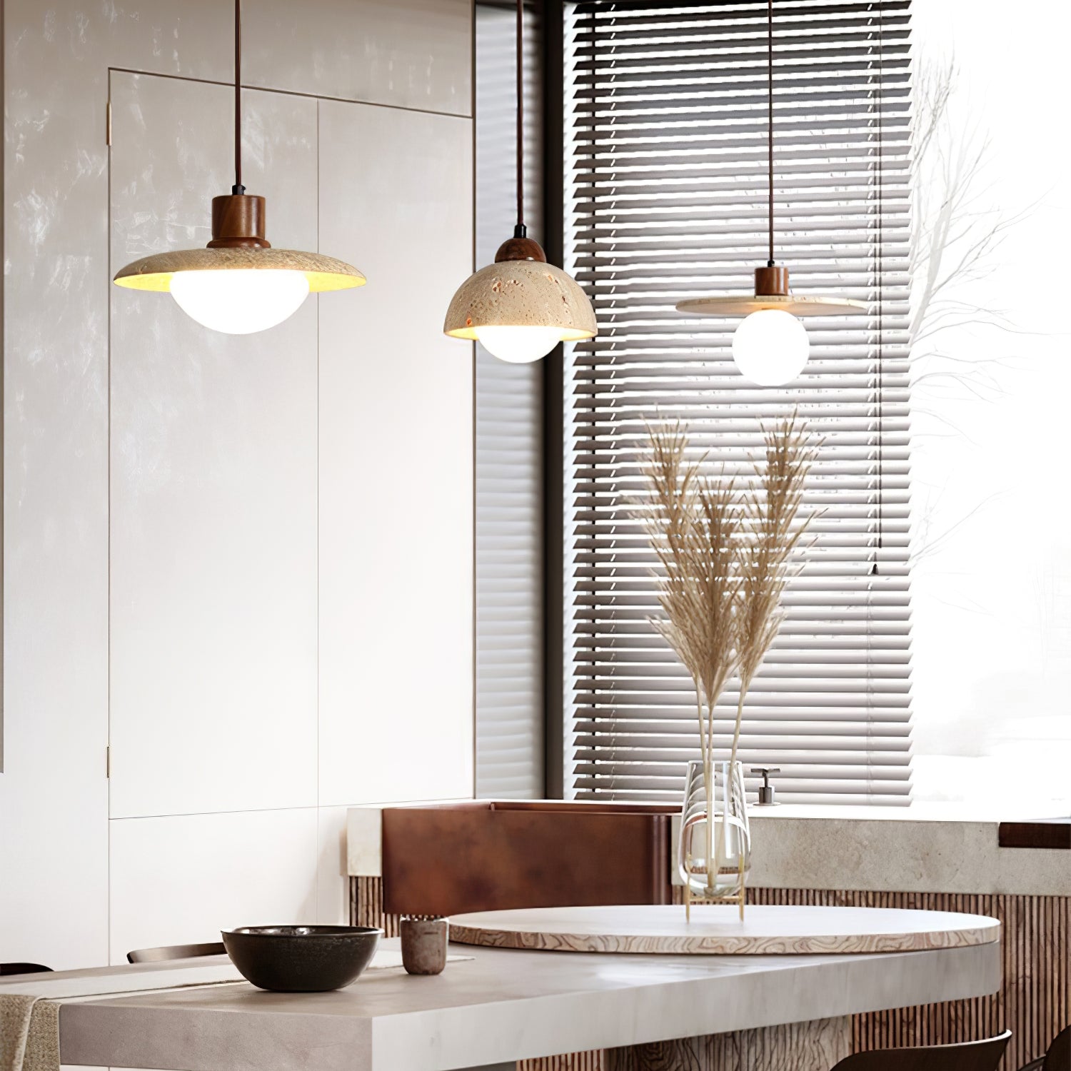 CARLETON TRAVERTINE HANGING ILLUMINATOR