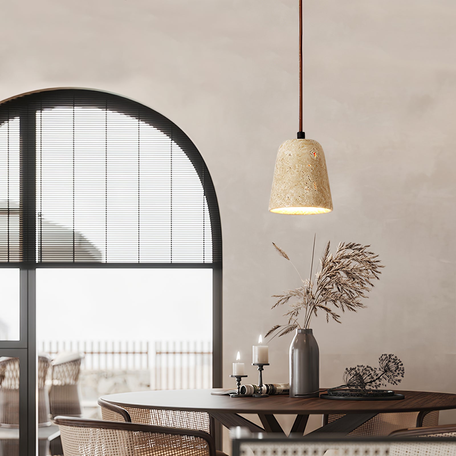 CARLETON TRAVERTINE HANGING ILLUMINATOR