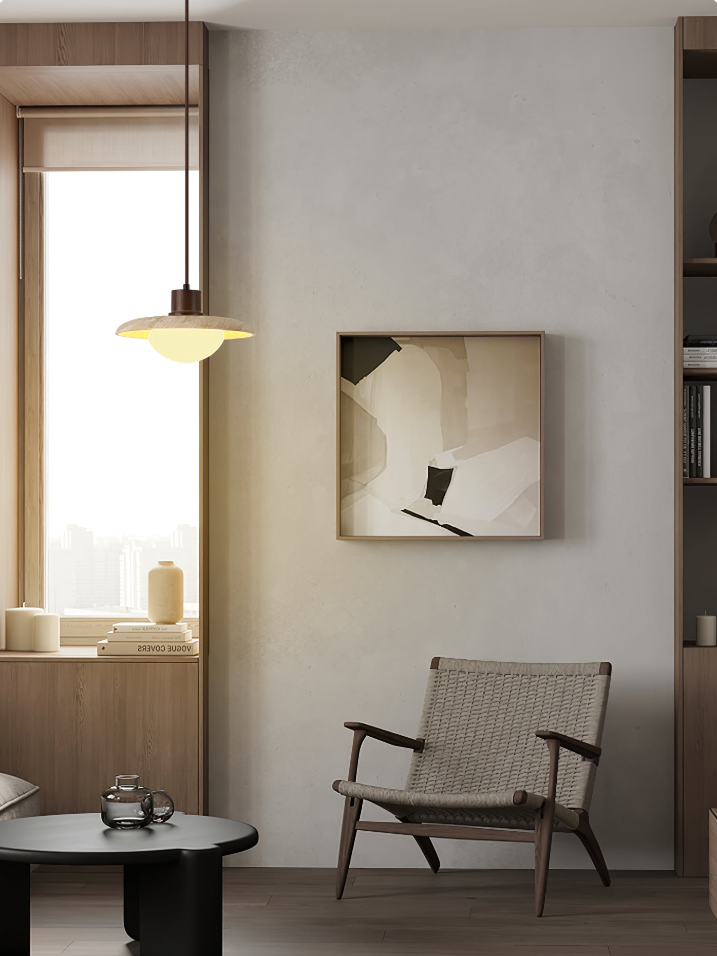CARLETON TRAVERTINE HANGING ILLUMINATOR