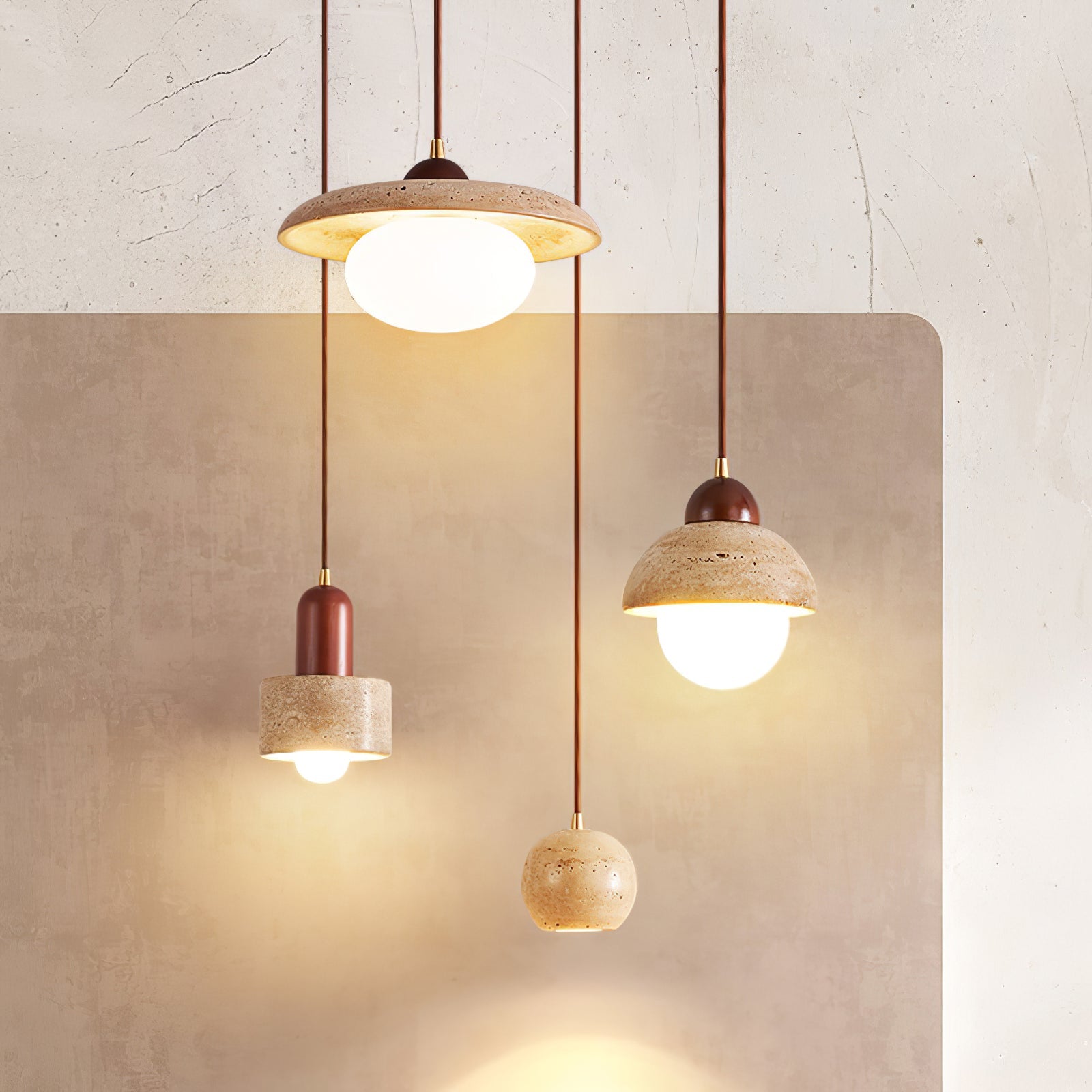 CARLETON TRAVERTINE HANGING ILLUMINATOR