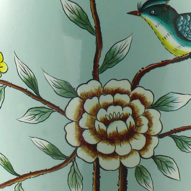 CHARLESTON PORCELAIN GARDENIA TABLE LAMP WITH AVIAN ACCENTS