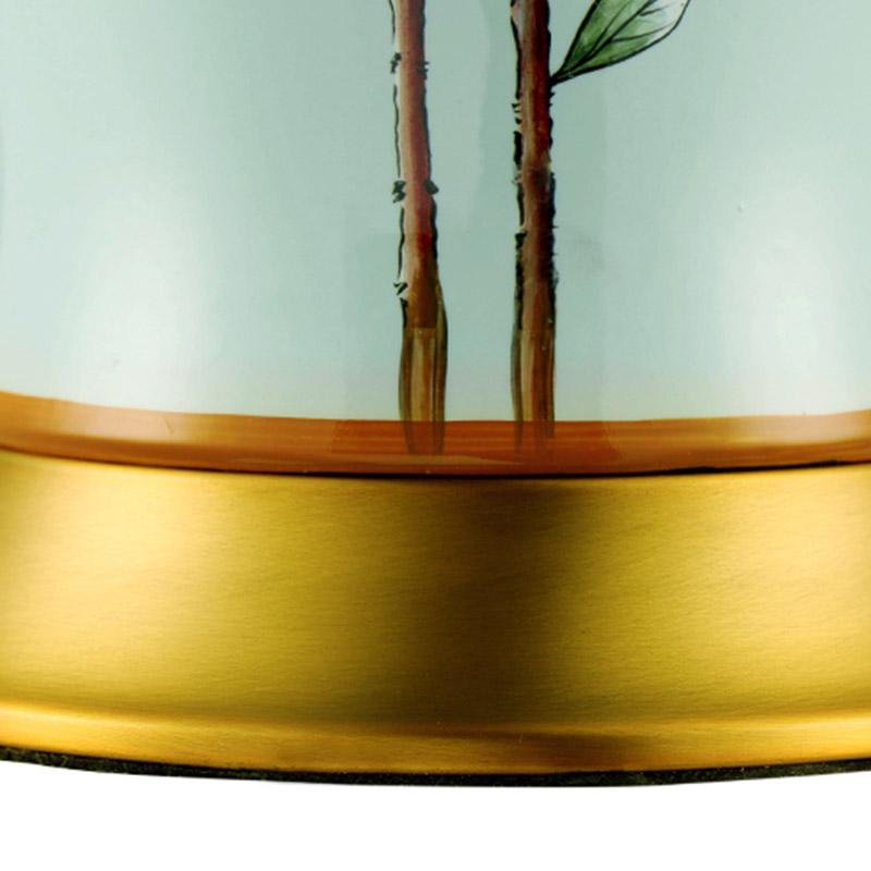 CHARLESTON PORCELAIN GARDENIA TABLE LAMP WITH AVIAN ACCENTS