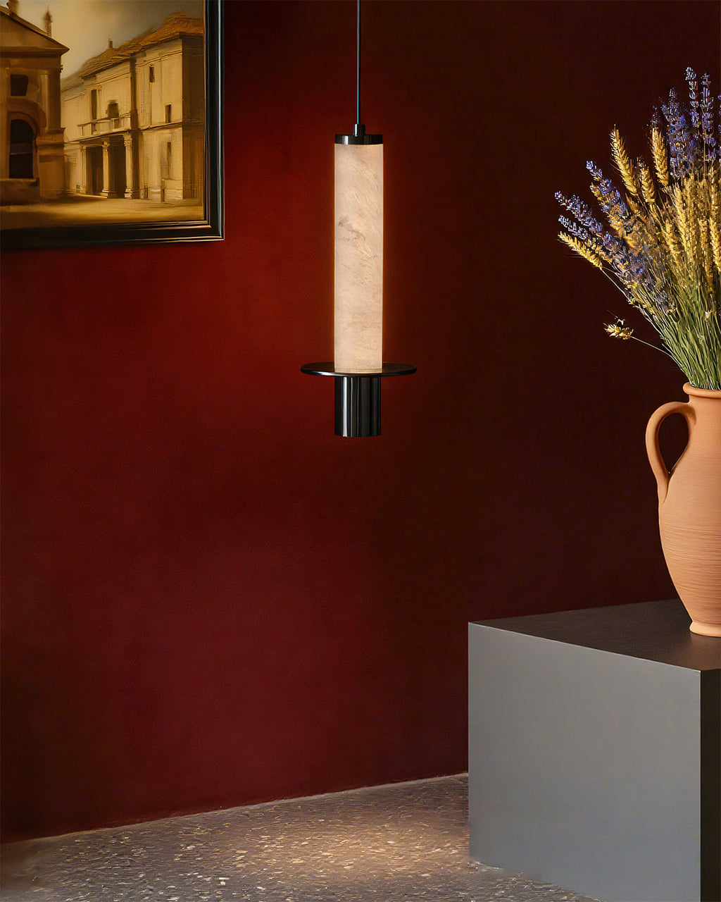 CHARLESTON IVORY GLOBE HANGING LAMP