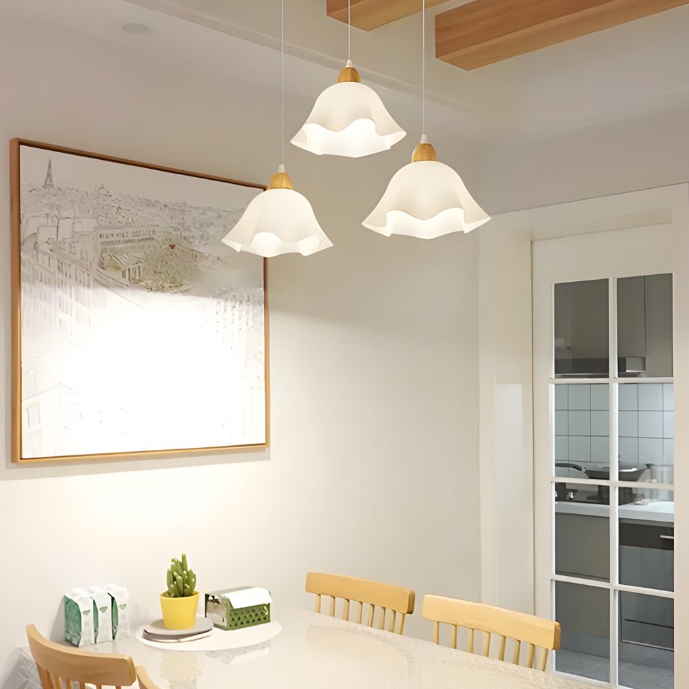 WINDSOR ACRYLIC BLOOM WOODEN NORDIC PENDANT LIGHT