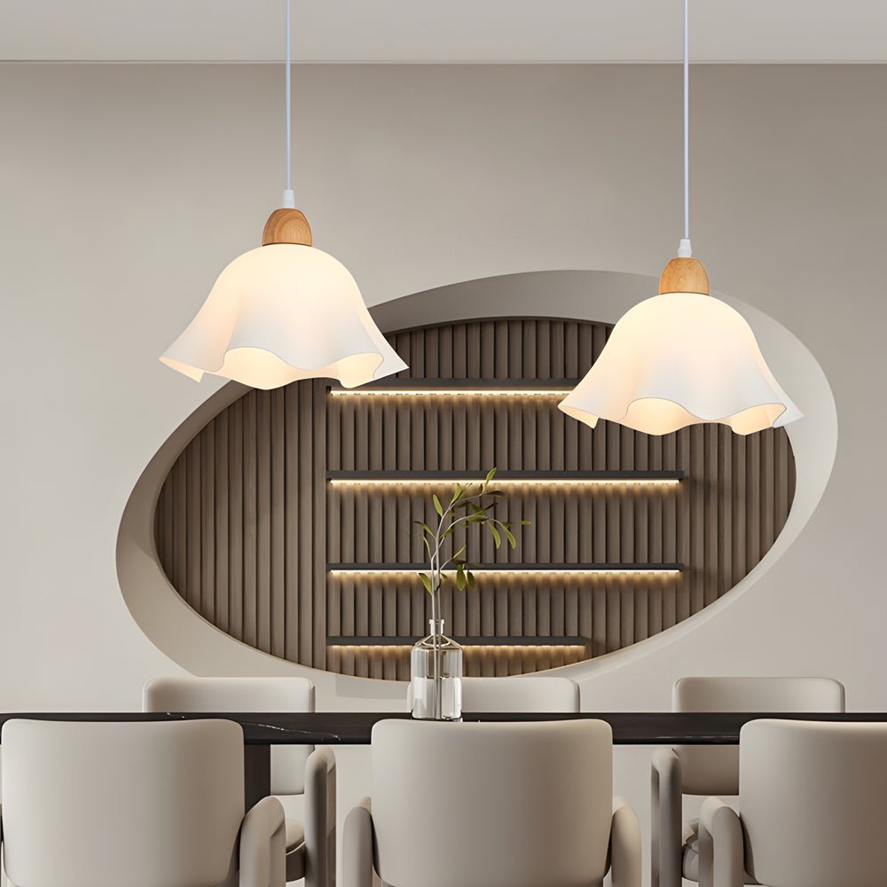 WINDSOR ACRYLIC BLOOM WOODEN NORDIC PENDANT LIGHT