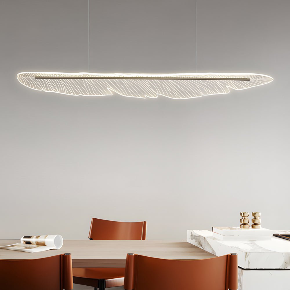 WINTHROP ACRYLIC FEATHERED LEAF LED CHANDELIER WITH DIMMABLE SETTINGS