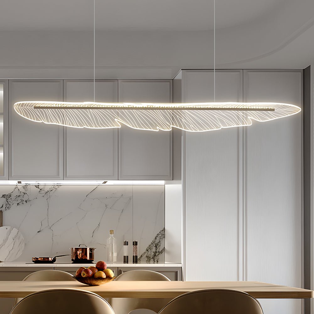 WINTHROP ACRYLIC FEATHERED LEAF LED CHANDELIER WITH DIMMABLE SETTINGS