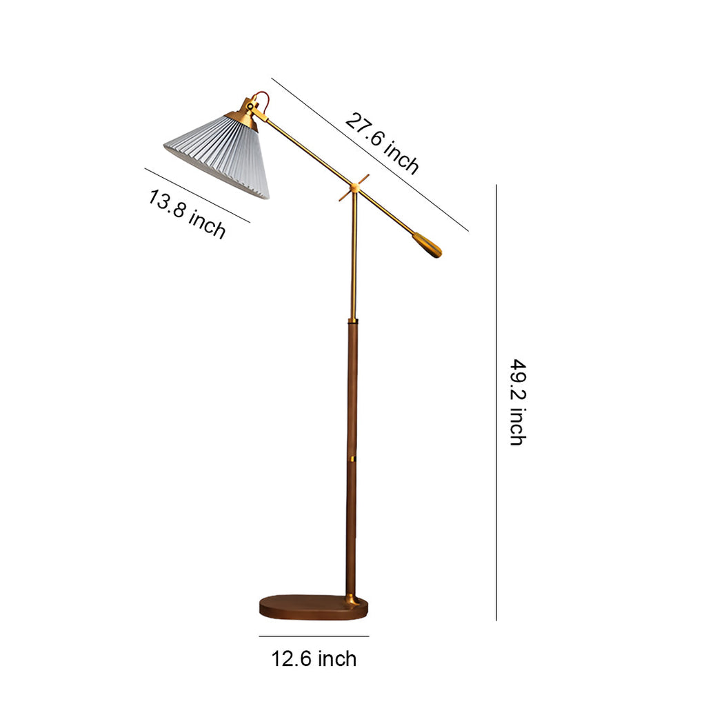 CHARLESTON SWING ARM READING LAMP, ADJUSTABLE FLOOR LIGHT WITH RETRO DESIGN