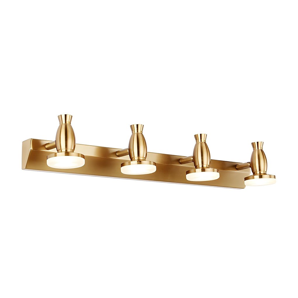 WINDSOR GLEAM ADJUSTABLE BATHROOM LIGHTING WITH 180° SWIVEL HEADS - FOUR-BULB LED FIXTURE