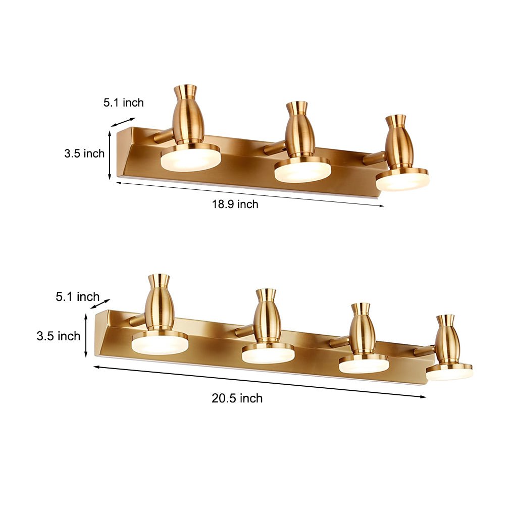WINDSOR GLEAM ADJUSTABLE BATHROOM LIGHTING WITH 180° SWIVEL HEADS - FOUR-BULB LED FIXTURE