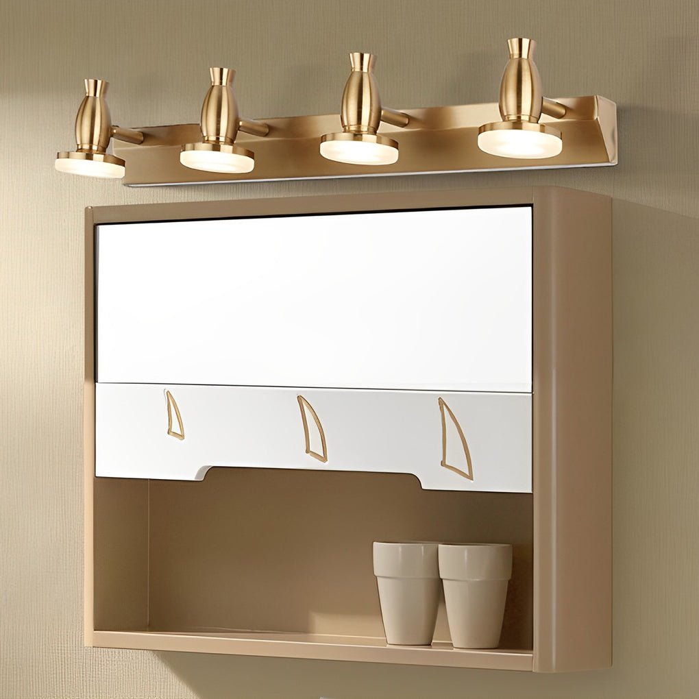 WINDSOR GLEAM ADJUSTABLE BATHROOM LIGHTING WITH 180° SWIVEL HEADS - FOUR-BULB LED FIXTURE