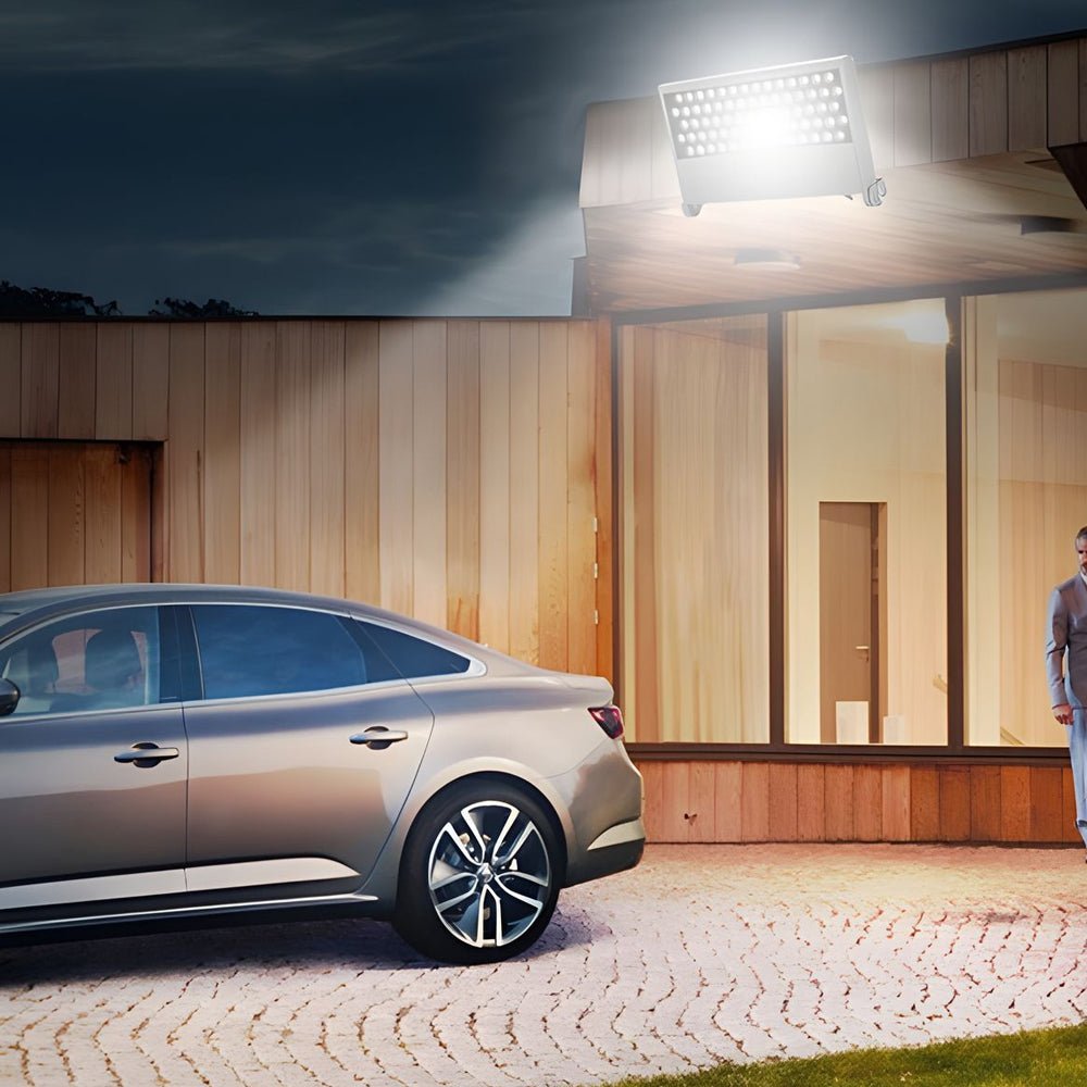 1. **WATERSHED SQUARE LUMINAIRE, 12W**  
   A robust aluminium flood light designed to illuminate outdoor spaces with precision.

2. **BARNESBURY POWERED BEAM, 18W**  
   A versatile square LED flood light crafted for high-performance lighting in gardens