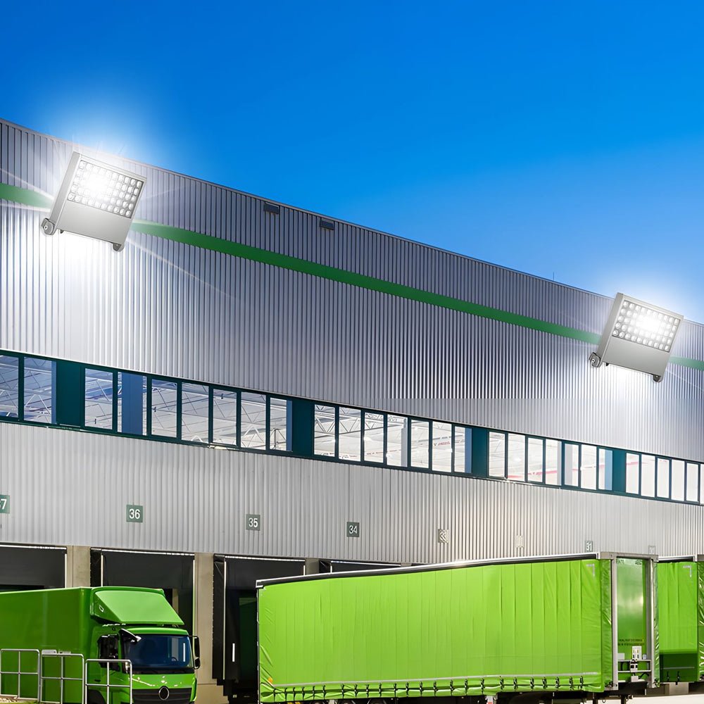 1. **WATERSHED SQUARE LUMINAIRE, 12W**  
   A robust aluminium flood light designed to illuminate outdoor spaces with precision.

2. **BARNESBURY POWERED BEAM, 18W**  
   A versatile square LED flood light crafted for high-performance lighting in gardens
