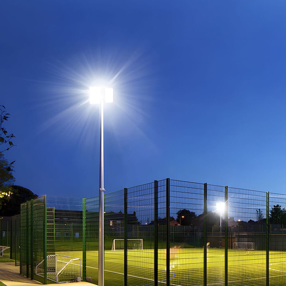 1. **WATERSHED SQUARE LUMINAIRE, 12W**  
   A robust aluminium flood light designed to illuminate outdoor spaces with precision.

2. **BARNESBURY POWERED BEAM, 18W**  
   A versatile square LED flood light crafted for high-performance lighting in gardens