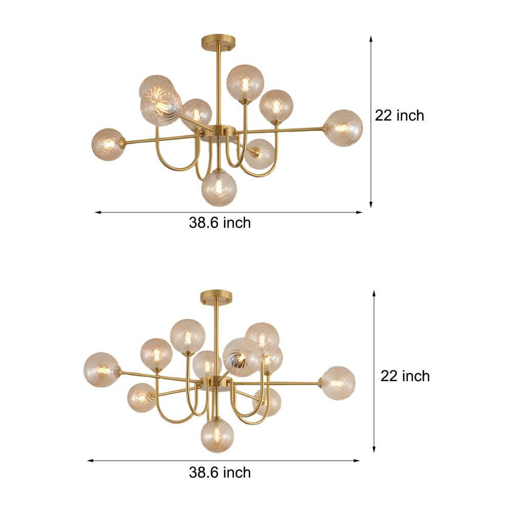RAVENDALE AMBER ORBILLUX CHANDELIER